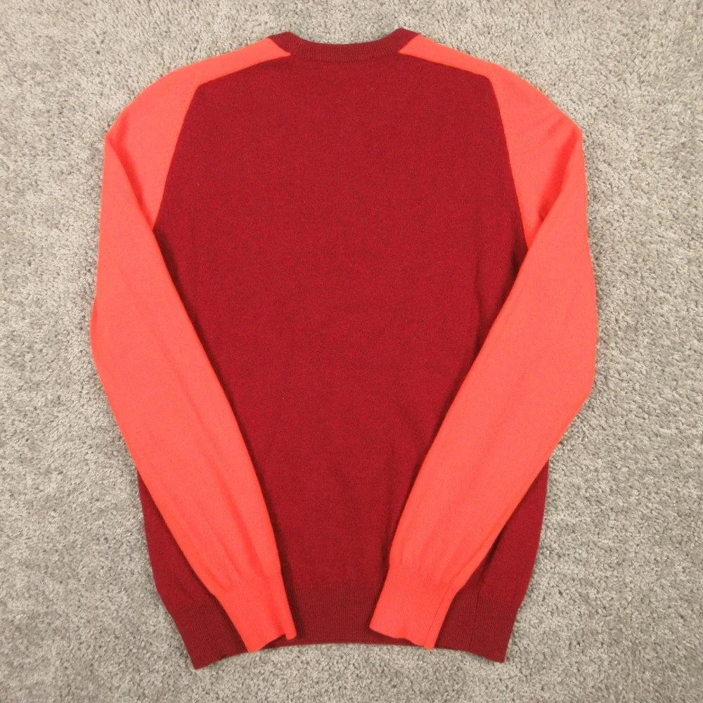 Orelebar Brown Sweater Mens Medium Red Orange Knit Wool Raglan Knit Pullover EUC